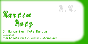 martin motz business card
